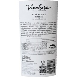 Vinohora | Vin rosu sec Rara Neagra, Malbec 0.75L