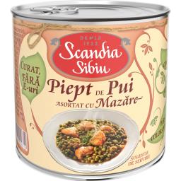 Piept de pui asortat cu mazare 400g