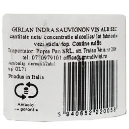 Girlan | Vin alb sec Indra Sauvignon 0.75L