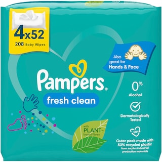 Pampers | Servetele umede Fresh Clean, 4x52 buc