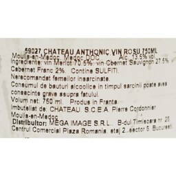 Chateau Antohnic | Vin rosu  0.75l