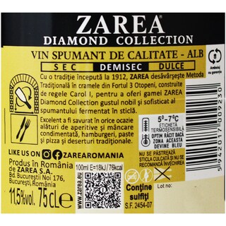 Zarea | Diamond Collection | Vin spumant alb demisec 0.75L