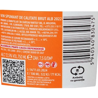 Vartely | Vin spumant brut alb 0.75L