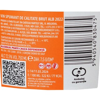 Vartely | Vin spumant brut alb 0.75L