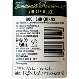Cotnari | Vin alb dulce Tamaioasa Romaneasca 0.75L