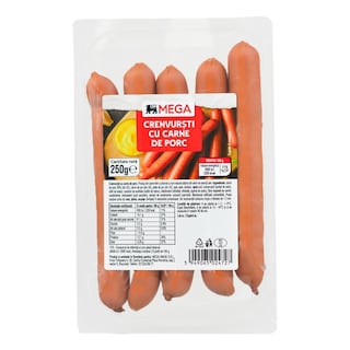 MEGA | Crenvursti cu carne de porc 250g