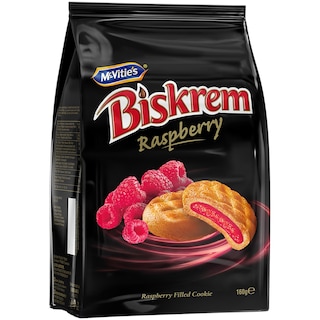 Biskrem | Biscuiti cu umplutura de zmeura 160g