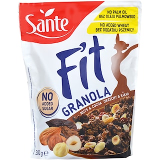 Sante | Granola cu fructe cu coaja lemnoasa si cacao  300g