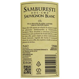 Domeniile Samburesti | Vin alb sec Sauvignon Blanc 0.75L
