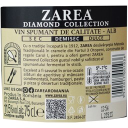 Zarea | Diamond Collection | Vin spumant alb demisec 0.75L