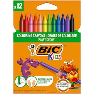 Bic | Creioane colorate cerate, 12 culori