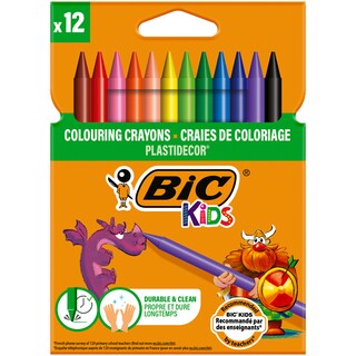 Bic | Creioane colorate cerate, 12 culori