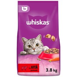 Whiskas | Hrana uscata pentru pisici, cu vita 3.8kg