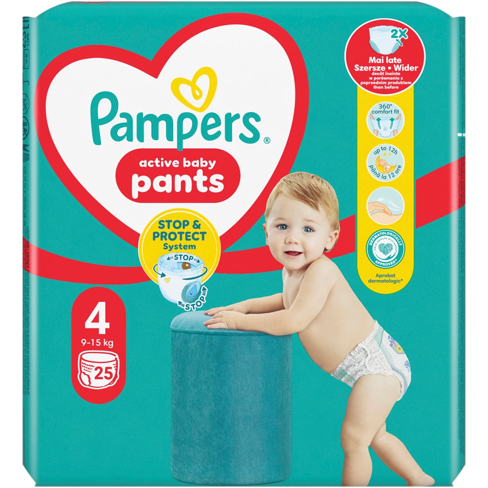 Culotte de protection Pampers Baby-Dry Pants - Taille 4 (9-15kg) - 124