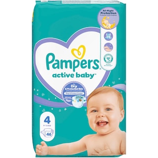 Pampers | Active Baby | Scutece bebelusi Marimea 4, 9-14 kg, 46 buc