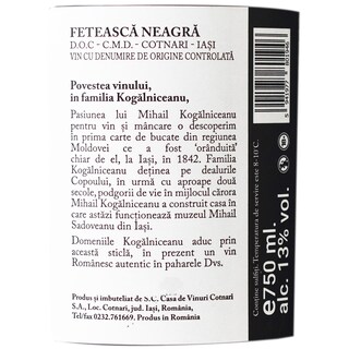 Domeniile Kogalniceanu | Vin rosu Feteasca Neagra 0.75L