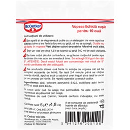 Dr. Oetker | Carmin | Vopsea lichida rosie, 10 oua