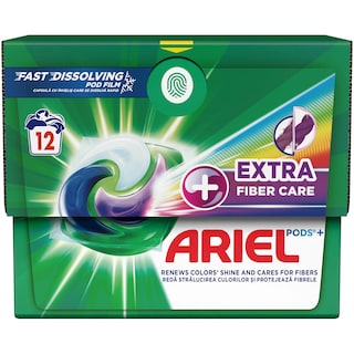 Ariel | All in 1 Pods | Detergent +Extra Fiber Care, 12 capsule