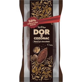 Cozonac cu nuca si ciocolata 600g