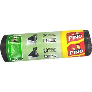 Fino | Saci menajeri negri, 60L, 20 bucati