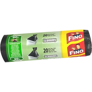 Fino | Saci menajeri negri, 60L, 20 bucati