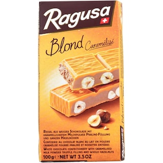 Ragusa | Blond | Ciocolata alba cu crema trufa si alune 100g