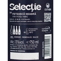 Cotnari | Selectie | Vin rosu sec Selectie de Feteasca Neagra 0.75L