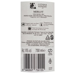Gitana Winery | Vin rosu sec Merlot 750ml