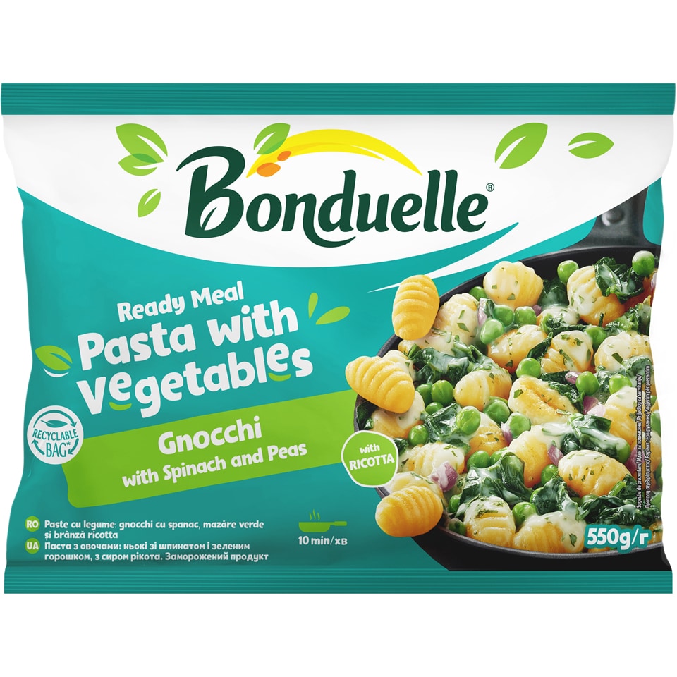 Gnocchi cu spanac, mazare verde si branza ricotta 550g