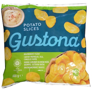 Gustona | Cartofi preprajiti, felii, congelati rapid 600g