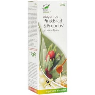 Pro Natura | Sirop din muguri de pin, brad si propolis 100ml