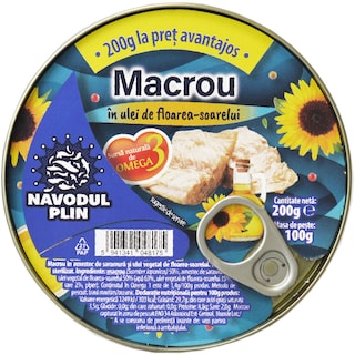 Navodul Plin | Macrou in ulei de floarea-soarelui 200g