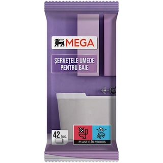 MEGA | Servetele umede pentru baie, 42 bucati