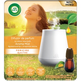 Air Wick | Aroma Mist | Difuzor parfum cu uleiuri esentiale Aroma Mist ananas, piersica si menta salbatica 20ml