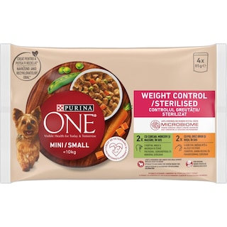 Purina One | Mini | Hrana umeda pentru caini cu curcan si pui in sos 4x85g