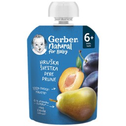 Gerber | Piure bio cu pere si prune 90g