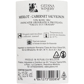Gitana Winery | Vin rosu Cabernet Sauvignon & Merlot 0.75l