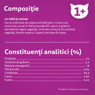 Whiskas | Hrana umeda pentru pisici cu miel si curcan in sos 85g