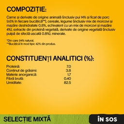 Pedigree | Hrana completa pentru caini adulti cu pui si legume si vita si legume 4x100g
