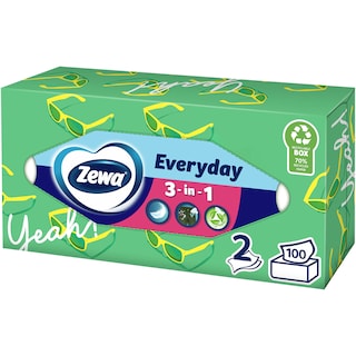 Zewa | Servetele faciale Everyday, 2 straturi, 100 bucati