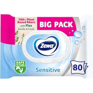 Zewa | Exclusive | Hartie igienica umeda Sensitive, 80 bucati