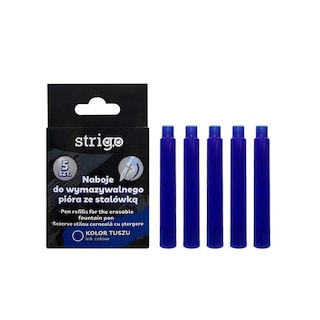 Strigo | Set 5 rezerve stilou cerneala albastra