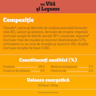 Pedigree | Hrana uscata cu vita si legume pentru caini adulti 7kg