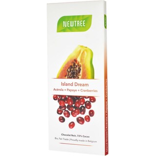Newtree | Ciocolata bio cu merisoare, acerola si aroma de papaya 80g