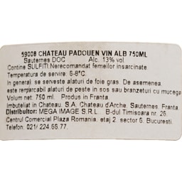 Chateau Padouen | Vin alb Sauternes 0.75L