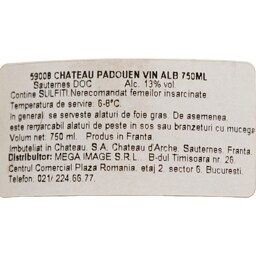 Chateau Padouen | Vin alb Sauternes 0.75L