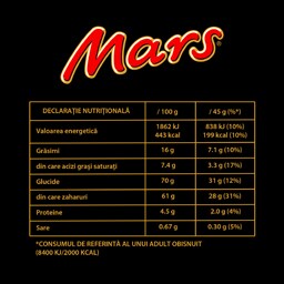 Mars | Baton de ciocolata cu lapte cu miez de caramel si nuga 3x45g