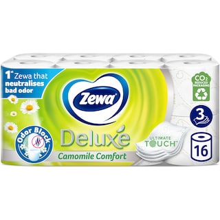 Zewa | Hartie igienica Deluxe Camomile Comfort, 3 straturi, 16 role