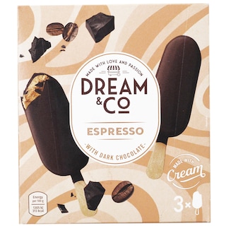 Dream&Co | Inghetata espresso cu ciocolata neagra 3x120ml