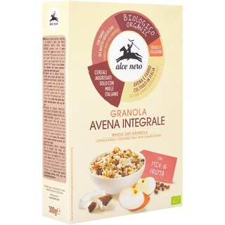 Alce Nero | Granola bio cu mix de cereale, fructe uscate si miere 300g